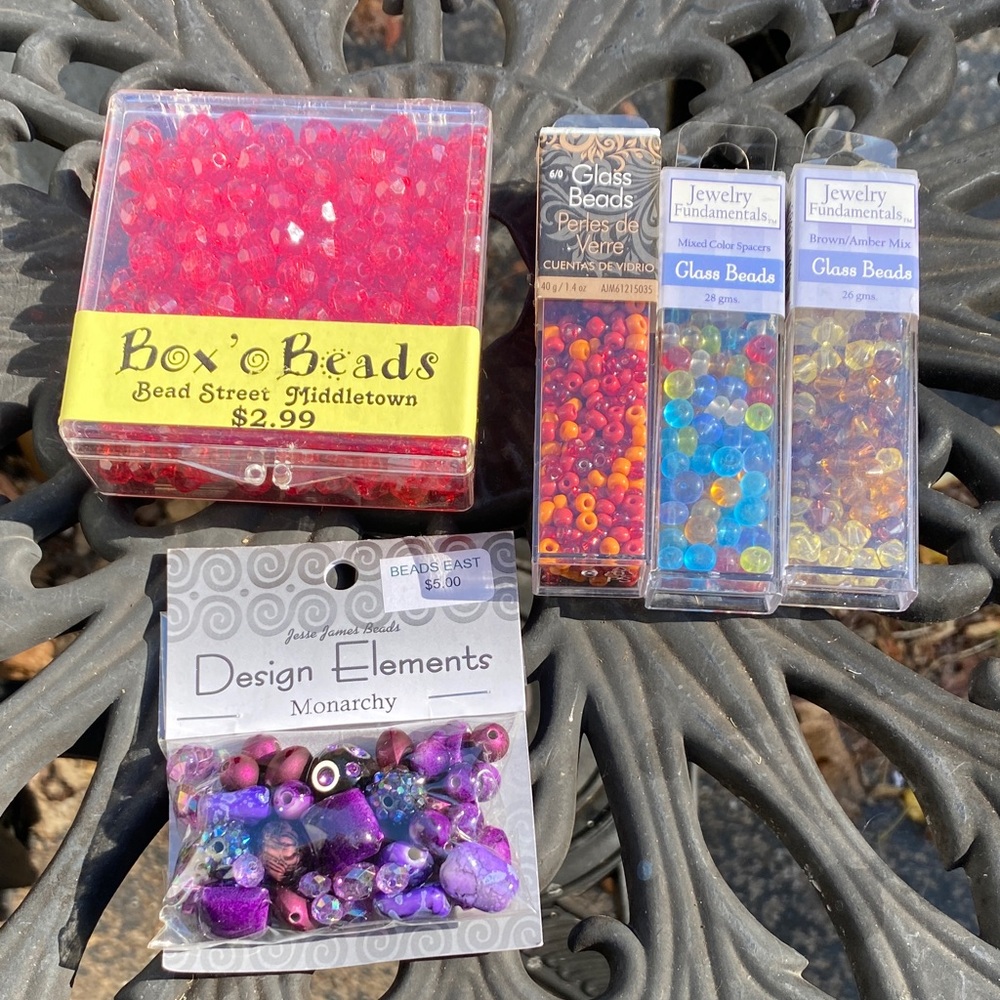 Assorted Bead Set in Red, Purple, and Blue